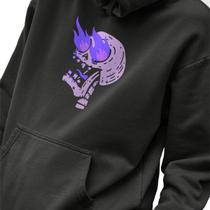 Blusa Moletom Masculino Estampado Skull Fired em Algodão Fio 30.1 Penteado