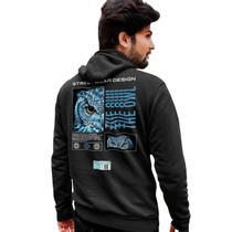 Blusa Moletom Masculino Estampado The Owl em Algodão Fio 30.1 Penteado