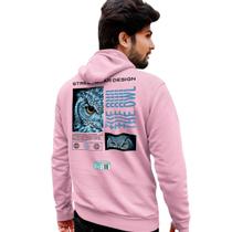 Blusa Moletom Masculino Estampado The Owl em Algodão Fio 30.1 Penteado