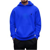 Blusa Moletom Masculino Flanelado Com Capuz Estampa Básica