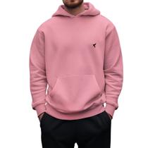 Blusa Moletom Masculino Flanelado Com Capuz Estampa Básica