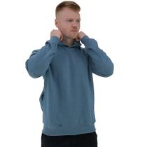 Blusa Moletom Masculino MXD Conceito Bolso Lateral Azul Claro Sem Estampa