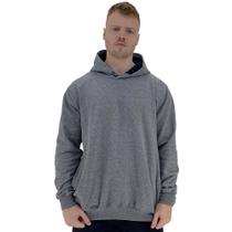 Blusa Moletom Masculino MXD Conceito Bolso Lateral Mescla Escuro Sem Estampa