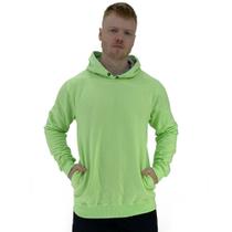 Blusa Moletom Masculino MXD Conceito Bolso Lateral Verde Fluorescente Sem Estampa Blusa Moletom Masculino MXD Conceito Bolso Lateral Verde Fluorescente Sem Estampa