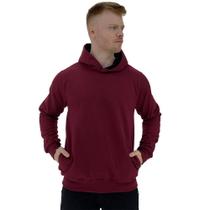 Blusa Moletom Masculino MXD Conceito Bolso Lateral Vermelho Sem Estampa