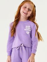 Blusa Moletom Menina Lilás Infantil Abrange