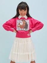 Blusa Moletom Moana Princesa Glitter Infantil Feminina Momi