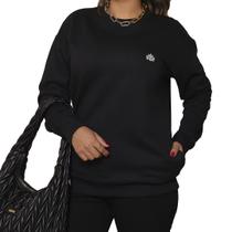Blusa Moletom Oversized Gola Careca Feminina Revanche - 51687 Blusa Moletom Oversized Gola Careca Feminina Revanche - 51687