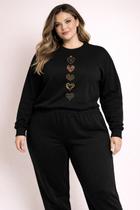 Blusa Moletom Plus Size Feminina Estampada Coração Blusa Moletom Plus Size Feminina Estampada Coração