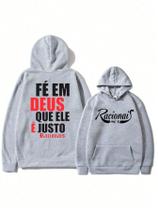 Blusa Moletom R a c i o n a i s Fé em Deus Blusa de Frio Flanelado Casaco Unissex