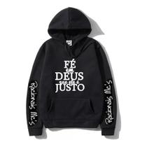 Blusa Moletom Racionais Fé Em Deus Que Ele É Justo Capuz Blusa Moletom Racionais Fé Em Deus Que Ele É Justo Capuz