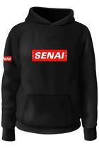 Blusa Moletom Senai Uniforme Escolar Adulto Preto