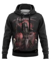 Blusa Moletom Skull Caveira Rock Agasalho Frio Flanelado