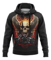 Blusa Moletom Skull Moto Caveira Agasalho Frio Masculino