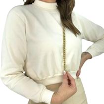 Blusa Moletom Suéter Gola Alta Moda Cacharrel Inverno- Nubia