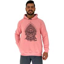 Blusa Moletom Tradicional Com Touca MXD Conceito Caveira Cacique
