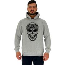 Blusa Moletom Tradicional Com Touca MXD Conceito Caveira Com Bandana