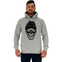 Blusa Moletom Tradicional Com Touca MXD Conceito Caveira Com Gorro