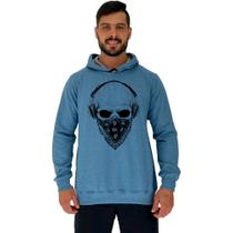 Blusa Moletom Tradicional Com Touca MXD Conceito Caveira De Bandana
