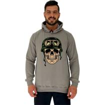 Blusa Moletom Tradicional Com Touca MXD Conceito Caveira Militar