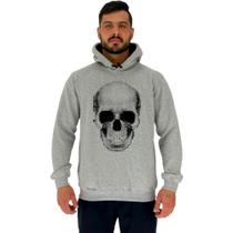 Blusa Moletom Tradicional Com Touca MXD Conceito Caveira Quadricular Blusa Moletom Tradicional Com Touca MXD Conceito Caveira Quadricular