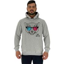 Blusa Moletom Tradicional Com Touca MXD Conceito Cheetah With Glasses