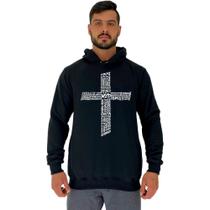 Blusa Moletom Tradicional Com Touca MXD Conceito Crucifixo Motivacional