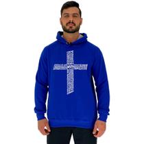 Blusa Moletom Tradicional Com Touca MXD Conceito Crucifixo Motivacional