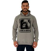 Blusa Moletom Tradicional Com Touca MXD Conceito Monkey Like A Boss Blusa Moletom Tradicional Com Touca MXD Conceito Monkey Like A Boss