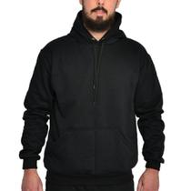 Blusa Moletom Unissex Canguru Liso Preto Blusa Moletom Unissex Canguru Liso Preto