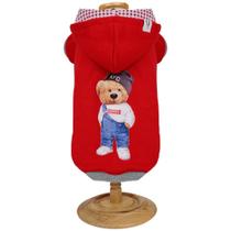 Blusa Moletom Urso com Capuz Vermelho M