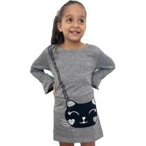 Blusa Moletom Vestido Manga Longa Morcego Menina Gatinho Blusa Moletom Vestido Manga Longa Morcego Menina Gatinho