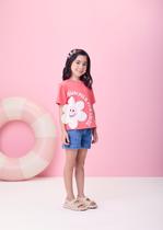 Blusa Momi Summer Paradise Laranja com Aplique de Flor