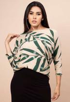 Blusa Morcego Ampla Manga 3/4 Bambu Verde