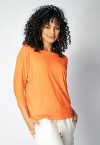 Blusa Morcego Ampla Manga 3/4 Laranja