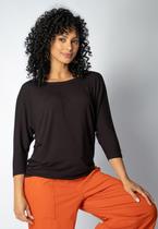 Blusa Morcego Ampla Manga 3/4 Preta