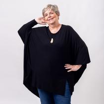 Blusa morcego preta plus size