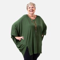 Blusa morcego verde musgo plus size