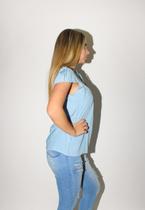 Blusa Morena Linda Modelo Regata com Aplicação Azul