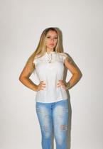 Blusa Morena Linda Modelo Regata com Aplicação Off