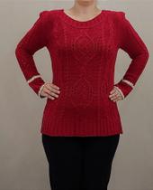 Blusa Mousse Vermelha com Decote Canoas e Abertura nas Costas