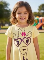 Blusa Mullet meninas Em Algodão Girafa Nº 1 Ao 3