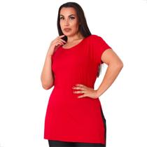 Blusa Mullet Tapa Bumbum com Fendas Plus Size Moda Chic