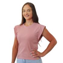 Blusa Muscle Tee Canelada Casual Social Feminina Verão