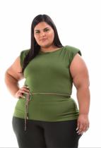 Blusa Muscle Tee Em Malha Plus Size Do Tam 46 Ao 60 Cores