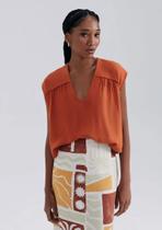 Blusa Muscle Tee Em Viscose Marrom