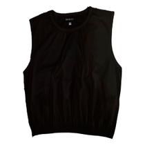 Blusa Muscle Teen em Malha Algodão Preto Tamanho G Basic+