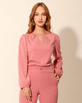 Blusa nathy manga longa crepe