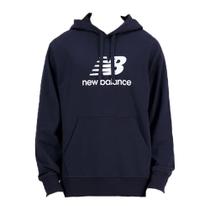 Blusa New Balance Moletom Essentials Basic Preto e Branco Masculino Blusa New Balance Moletom Essentials Basic Preto e Branco Masculino