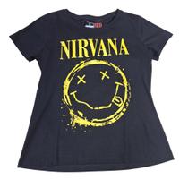 Blusa Nirvana Camiseta Baby Look Banda de Rock Bor048 Blusa Nirvana Camiseta Baby Look Banda de Rock Bor048